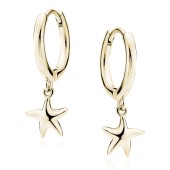 Cercei rotunzi Ø14 mm placati cu aur galben din argint cu stea de mare DiAmanti Z2200DEG-DIA Cercei rotunzi Ø14 mm placati cu aur galben din argint cu stea de mare DiAmanti Z2200DEG-DIA